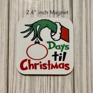 2” magnet dry erase “Days Til Christmas” grinch hand new